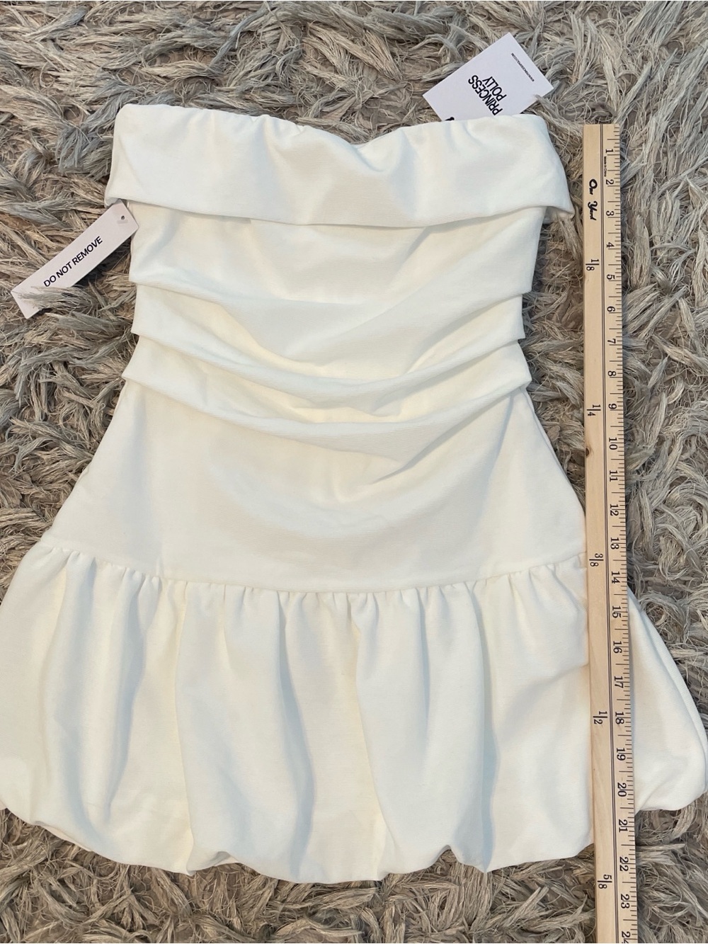 Princess Polly White Strapless Ruffled Hem Mini Dress - Picture 3 of 7